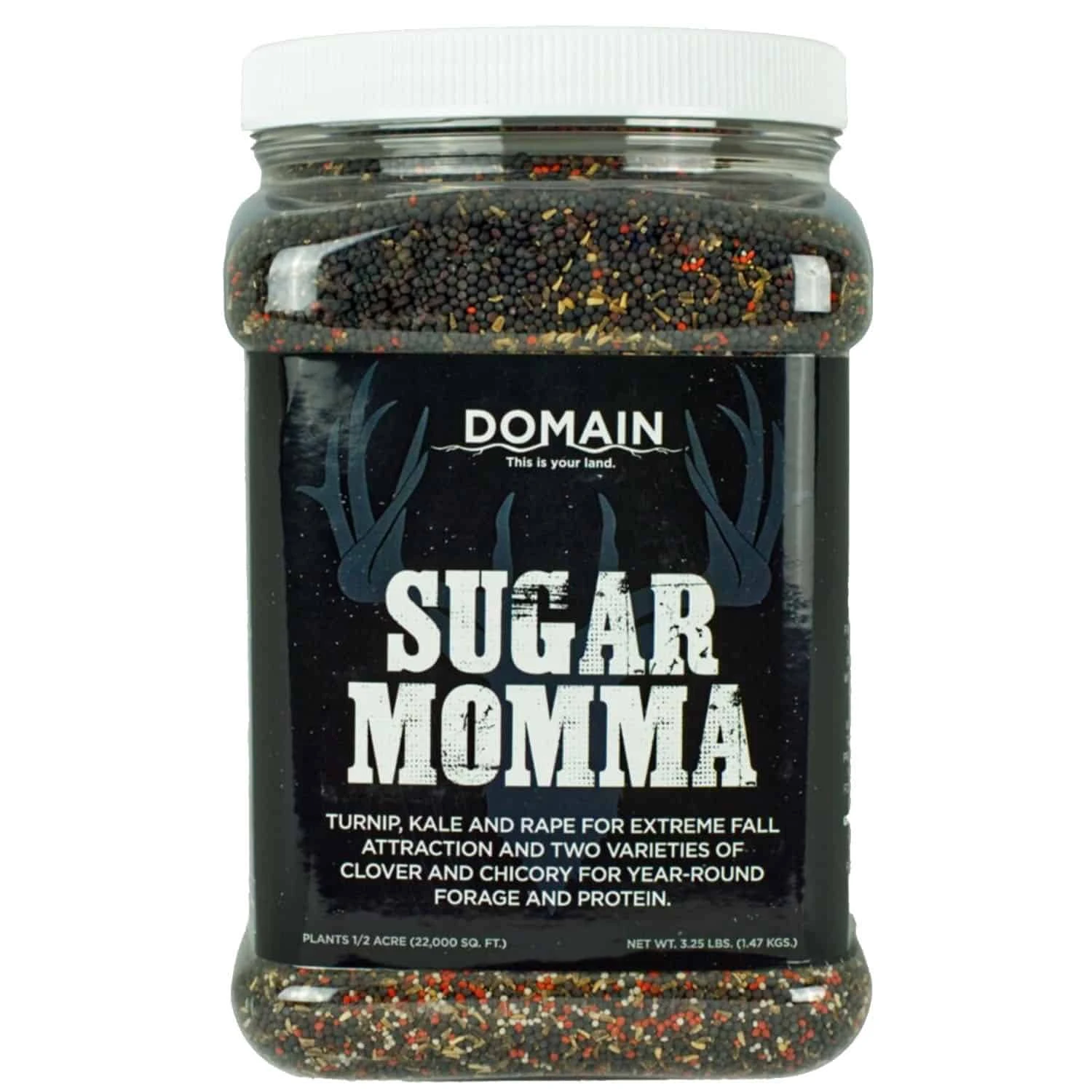 Domain Outdoor Food Plot Seed Sugar Momma 3.25lb Jug (Plants 1/2 ACRE) 3 Domain Outdoor Food Plot Seed Sugar Momma 3.25lb Jug (Plants 1/2 ACRE)