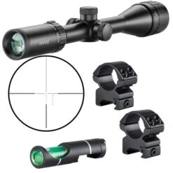 Hawke Optics Vantage IR Scope 4-12×40 AO Rimfire .17 HMR 14241 Combo W/Level & Mounts (14241+64101+22113)