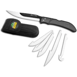 Outdoor Edge RazorBone Folding Hunting Knife With Drop-Point Blades, Boning-Fillet Blades, Gutting Blade And Nylon Sheath Gray RBY-10