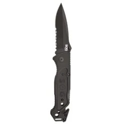 SOG Knives ESCAPE CLIP POINT BLACK SERRATED Pocket Knife SOG-FF25-CP